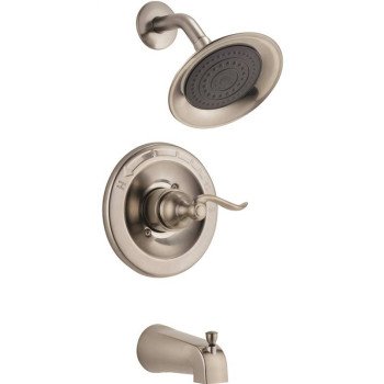 Delta 144996C-BN Bathtub and Shower Faucet with Valve, Single Function Showerhead, 1.75 gpm Showerhead, 1 Spray Settings
