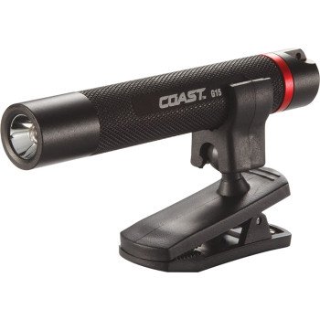 Coast TT75331CP Inspection Flashlight, AAA Battery, Alkaline Battery, LED Lamp, 32 Lumens, Mini-Flood Beam, Black