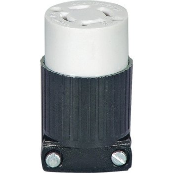 Eaton Wiring Devices L1420C Twist Lock Connector, 3 -Pole, 20 A, 125/250 V, NEMA: NEMA L14-20, Black/White