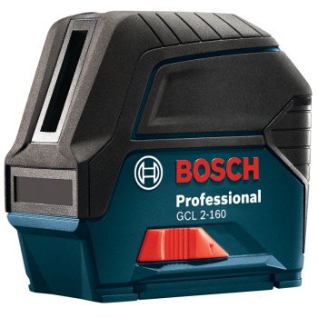 Bosch GCL 2-160 Cross-Line Laser with Plumb Points, 165 ft, +/-1/8 in at 33 ft Accuracy