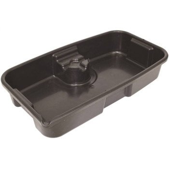 FloTool Super-Duty 05080 Oil Drain Pan, 11 qt Capacity, Rectangular, Plastic, Black