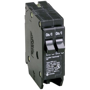 Cutler-Hammer BD2020 Circuit Breaker with Rejection Tab, Duplex, Type BD, 20 A, 1 -Pole, 120 V, Instantaneous Trip