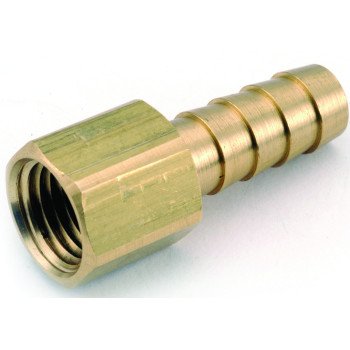 Anderson Metals 129F Series 757002-0202 Hose Adapter, 1/8 in, Barb, 1/8 in, FPT, Brass