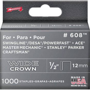 60830 WIDE STAPLES 1/2 1000/BX