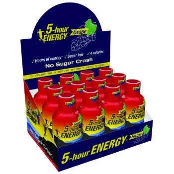5-hour ENERGY 218123 Sugar-Free Energy Drink, Liquid, Grape Flavor, 1.93 oz Bottle