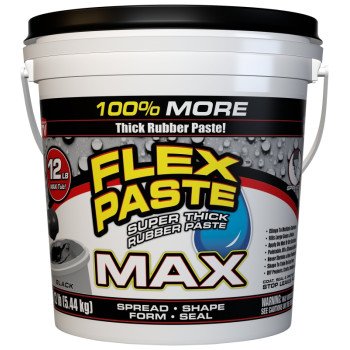Flex Paste PFSMAXBLK01 Rubberized Paste, All-Purpose, Black, 12 lb, Tub
