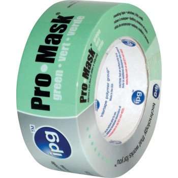 IPG 5804-1.5 Masking Tape, 60 yd L, 1.4 in W, Crepe Paper Backing, Light Green