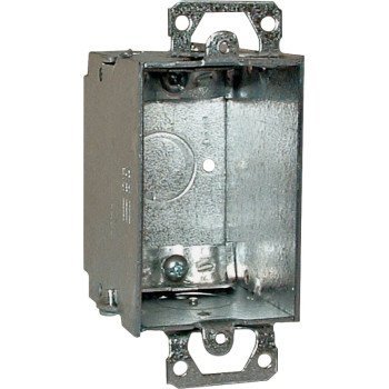 Raco 519 Switch Box, 1-Gang, 5-Knockout, 1/2 in Knockout, Steel, Gray, Galvanized