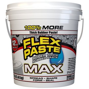 Flex Paste PFSMAXWHT01 Rubberized Paste, All-Purpose, White, 12 lb, Tub