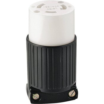 Eaton Wiring Devices L530C Twist Lock Connector, 2 -Pole, 30 A, 125/250 V, NEMA: NEMA L5-30, Black/White