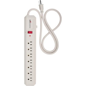 Eaton Wiring Devices 1176V Surge Protection Power Strip, 2 -Pole, 125 V, 15 A, 7 -Outlet, 70 J Energy, Ivory