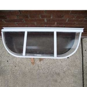 Conquest Steel 5324 Window Well Cover, 53 in L, 24 in W, Aluminum/Polycarbonate, Clear/White