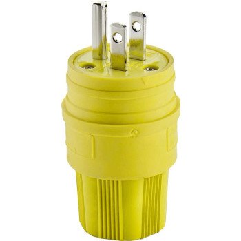 Eaton Wiring Devices 14W47-K Electrical Plug, 2 -Pole, 15 A, 125 V, IP66, NEMA: NEMA 5-15, Yellow