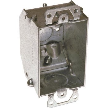 Raco 471 Switch Box, 1-Gang, 1-Outlet, 5-Knockout, 1/2 in Knockout, Steel, Gray, Galvanized