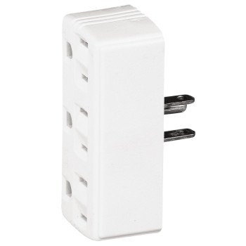 Eaton Cooper Wiring 1147W-BOX Outlet Adapter, 2 -Pole, 15 A, 125 V, 3 -Outlet, NEMA: NEMA 5-15R