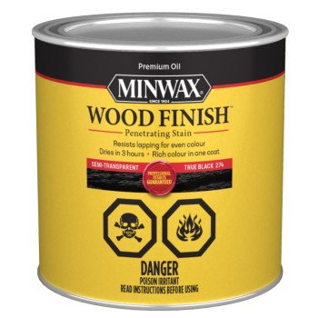 Minwax 227644444 Wood Stain, True Black, Liquid, 0.5 pt, Can