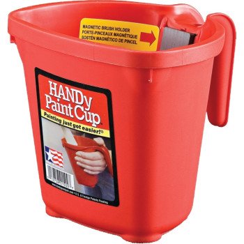 Handy Products BER-1500-CT Paint Cup, 1 pt, Plastic, Red