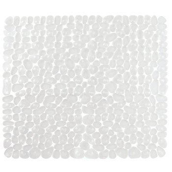 iDESIGN 80210 Shower Mat, 22 in L, 22 in W, Square, Pebblz Pattern, Plastic/Vinyl Rug, Clear