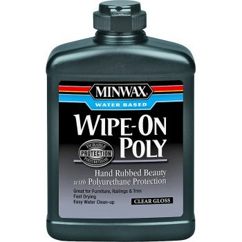 Minwax 409160000 Wipe-On Poly Paint, Gloss, Liquid, Clear, 1 pt, Can
