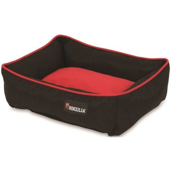 Dogzilla 80379 Pet Lounger, 22 in L, 18 in W, Rip-Stop Fabric, Black/Red