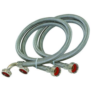 EASTMAN 48378 Washing Machine Discharge Hose, 3/4 in ID, 6 ft L, FHT x FHT, Stainless Steel