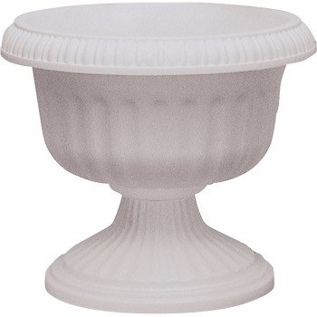 Southern Patio UR1810WH Urn Planter, 15-1/2 in H, 17.63 in W, 17.63 in D, Plastic, White