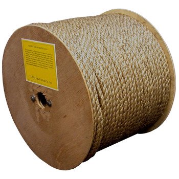 T.W. Evans Cordage 25-001A Rope, 1/4 in Dia, 1200 ft L, Manila, Natural