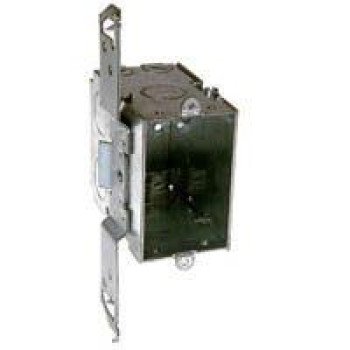 Raco 605 Switch Box, 1-Gang, 7-Knockout, 1/2 in Knockout, Steel, Gray, Bracket