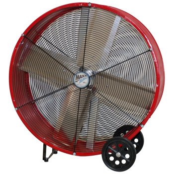 MaxxAir BF36DD Direct Drive Drum Fan, 6.56 A, 120 V, 2-Speed, 460 to 710 rpm Speed, 6300 to 9000 cfm Air, Steel