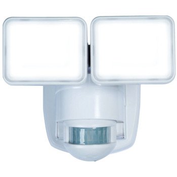 Heath Zenith HZ-5846-WH Motion Activated Security Light, 120 V, LED Lamp, 1250 Lumens, Polycarbonate Fixture