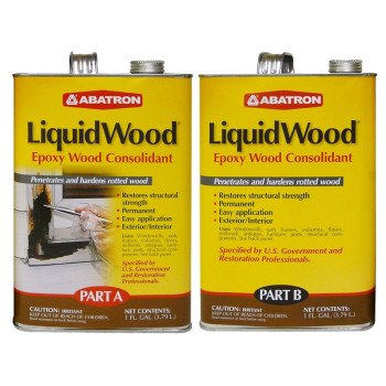 Abatron LW2GKR Wood Filler, Liquid, Faint, Slightly Aromatic Part A, Irritating Ammonia Part B, Clear, 2 gal, Can