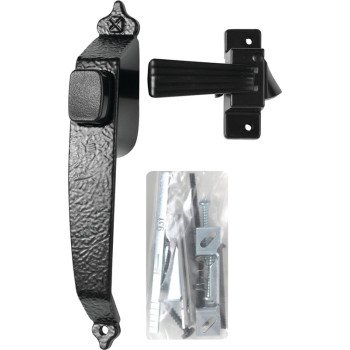 Wright Products VC333BL Pushbutton Latch, 3/4 to 1-1/4 in Thick Door, For: Out-Swinging Wood/Metal Screen, Storm Doors