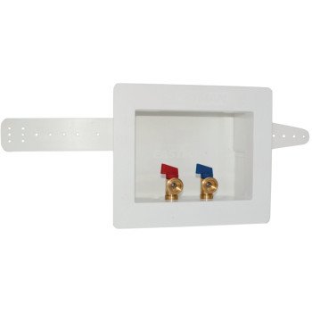 Eastman 60244/38937 Washing Machine Outlet Box with Valve, 1/2, 3/4 in Connection, Brass/Polystyrene