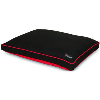 Dogzilla 80381 Dog Bed, 40 in L, 29 in W, Rip-Stop Fabric, Black/Red