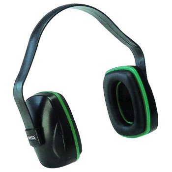 MSA 10004293 Ear Muffs, 22 dB NRR, Plastic, Black/Green