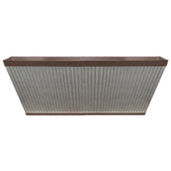 Southern Patio HDR-054818 Deck Rail Planter, 24 in Dia, 9 in H, 11-1/2 in W, 24 in D, Westlake Design, HDR, Rustic