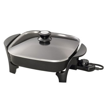 Presto 06626 Electric Skillet with Cover, 10-3/4 in W Cooking Surface, 10-3/4 in D Cooking Surface, 1 W