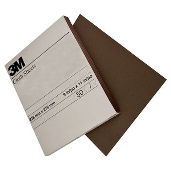 3M 02432 Sandpaper Sheet, 11 in L, 9 in W, Medium, Aluminum Oxide Abrasive, Cloth Backing