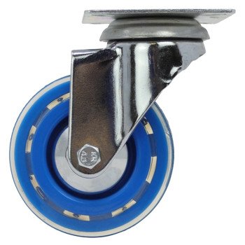 Shepherd Hardware 6267 Swivel Caster, 3 in Dia Wheel, Polyurethane Wheel, Blue, 132 lb