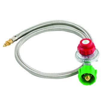 Bayou Classic M5HPR Hose and Regulator, 1/8 in Connection, 36 in L Hose, Stainless Steel