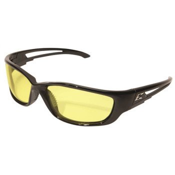 Edge SK-XL112 Non-Polarized Safety Glasses, Polycarbonate Lens, Wide Wraparound Frame, Nylon Frame, Black Frame