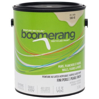 boomerang 5383-93L19 Latex Paint, Pearl, Linen, 3.78 L