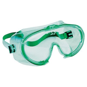 Jackson Safety 16666 Safety Goggles, Anti-Fog Lens, Polycarbonate Lens, PVC Frame, Green Frame