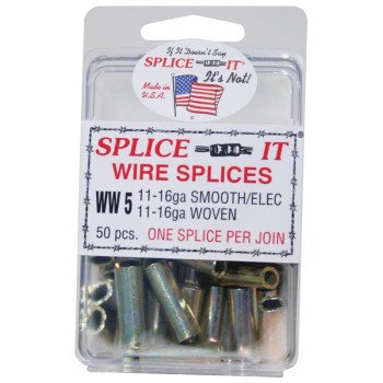 New Farm WW5 Wire Splice, Stainless Steel, For: 11 to 16 ga Smooth, Electric and Woven Fence