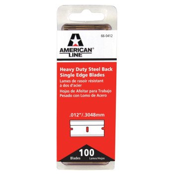 American LINE 66-0412-0000 Single Edge Blade, Two-Facet Blade, 3/4 in W Blade, Carbon Steel Blade