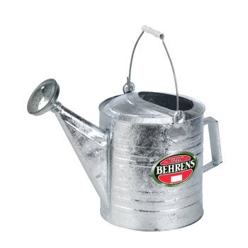 Behrens 210RH Watering Can with Red Wooden Handle, 2.5 gal Can, Steel, Gray, Galvanized