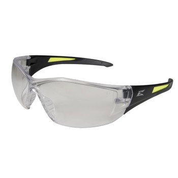 Edge SD111-G2/SD111 Non-Polarized Safety Glasses, Unisex, Polycarbonate Lens, Wraparound Frame, Nylon Frame, Black Frame