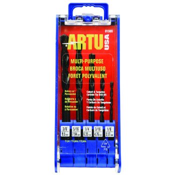 ARTU 01505 Drill Bit Set, Multi-Purpose, 5-Piece, Cobalt