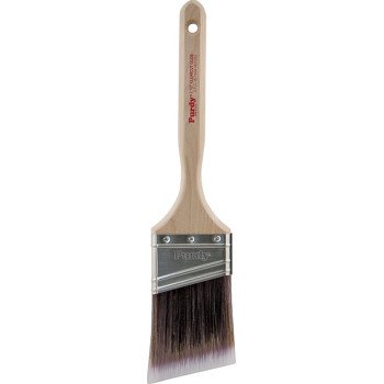 Clearcut Glide 144152125 Angular Trim Paint Brush, 2-1/2 in W x 5/8 in Thick, Stainless Steel, Fluted Hardwood Handle