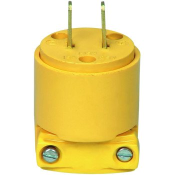 Eaton Cooper Wiring WD4862 Electrical Plug, 2 -Pole, 15 A, 125 V, NEMA: NEMA L5-15, Yellow